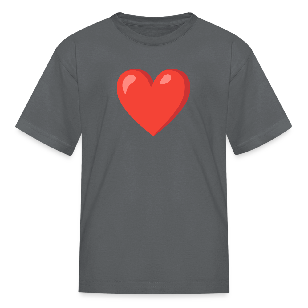 ❤️ Red Heart (Google Noto Color Emoji) Kids' T-Shirt - charcoal