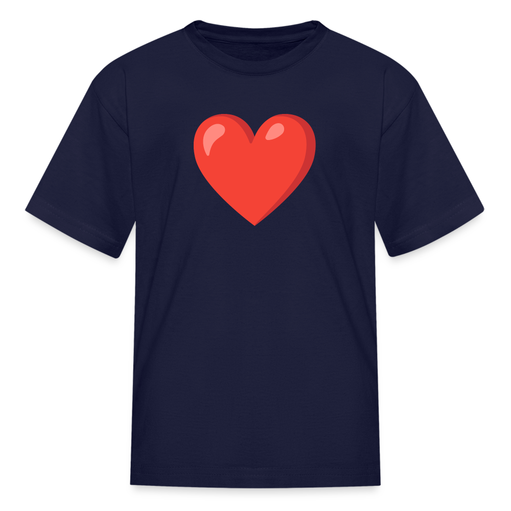 ❤️ Red Heart (Google Noto Color Emoji) Kids' T-Shirt - navy