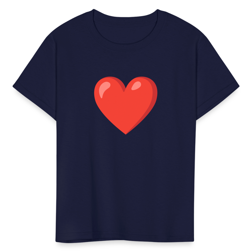 ❤️ Red Heart (Google Noto Color Emoji) Kids' T-Shirt - navy