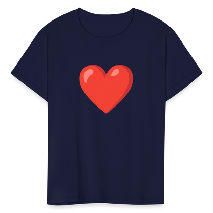 ❤️ Red Heart (Google Noto Color Emoji) Kids' T-Shirt - navy