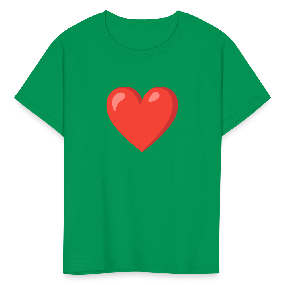 ❤️ Red Heart (Google Noto Color Emoji) Kids' T-Shirt - kelly green