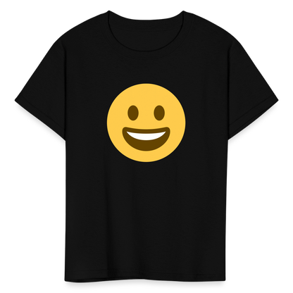 😀 Grinning Face (Twemoji) Kids' T-Shirt - black