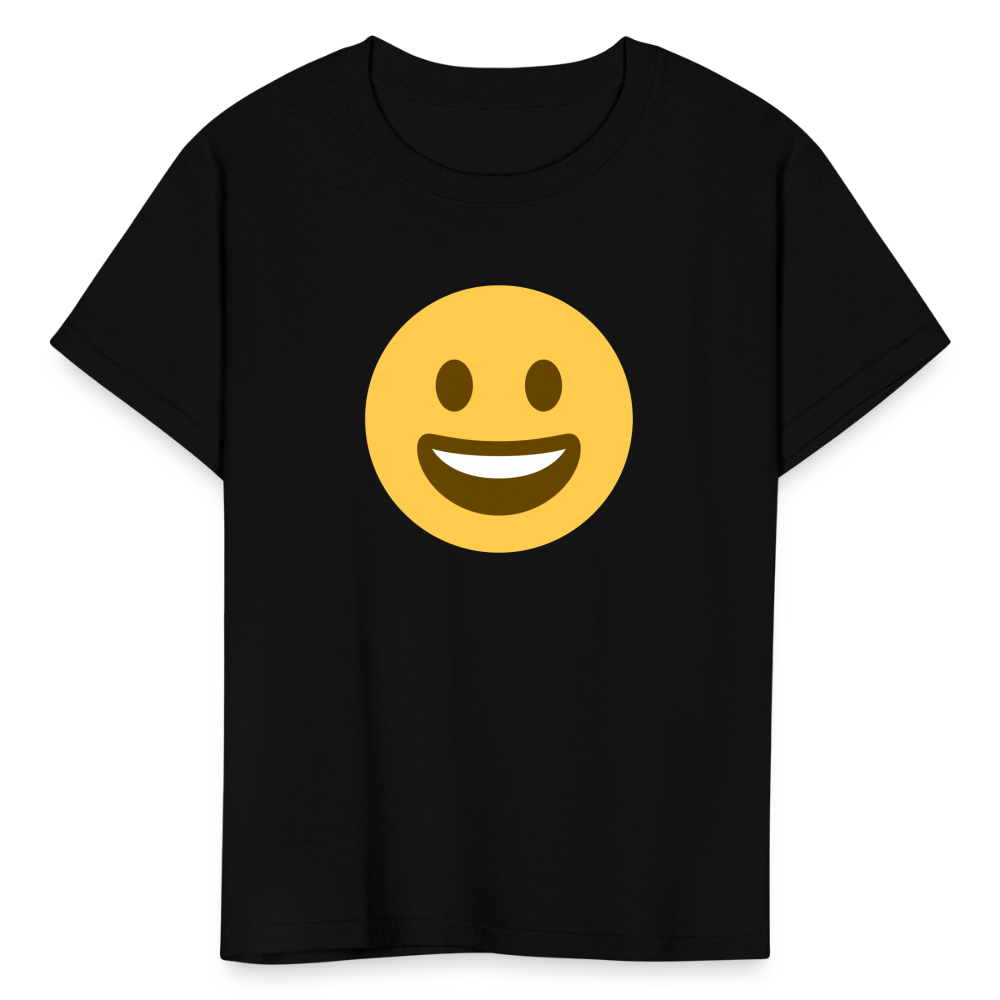 😀 Grinning Face (Twemoji) Kids' T-Shirt - black