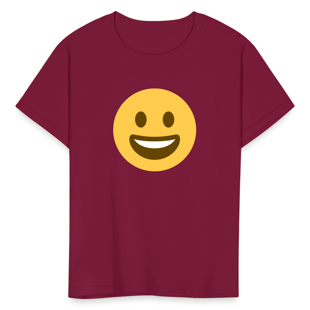 😀 Grinning Face (Twemoji) Kids' T-Shirt - burgundy