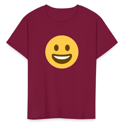 😀 Grinning Face (Twemoji) Kids' T-Shirt - burgundy