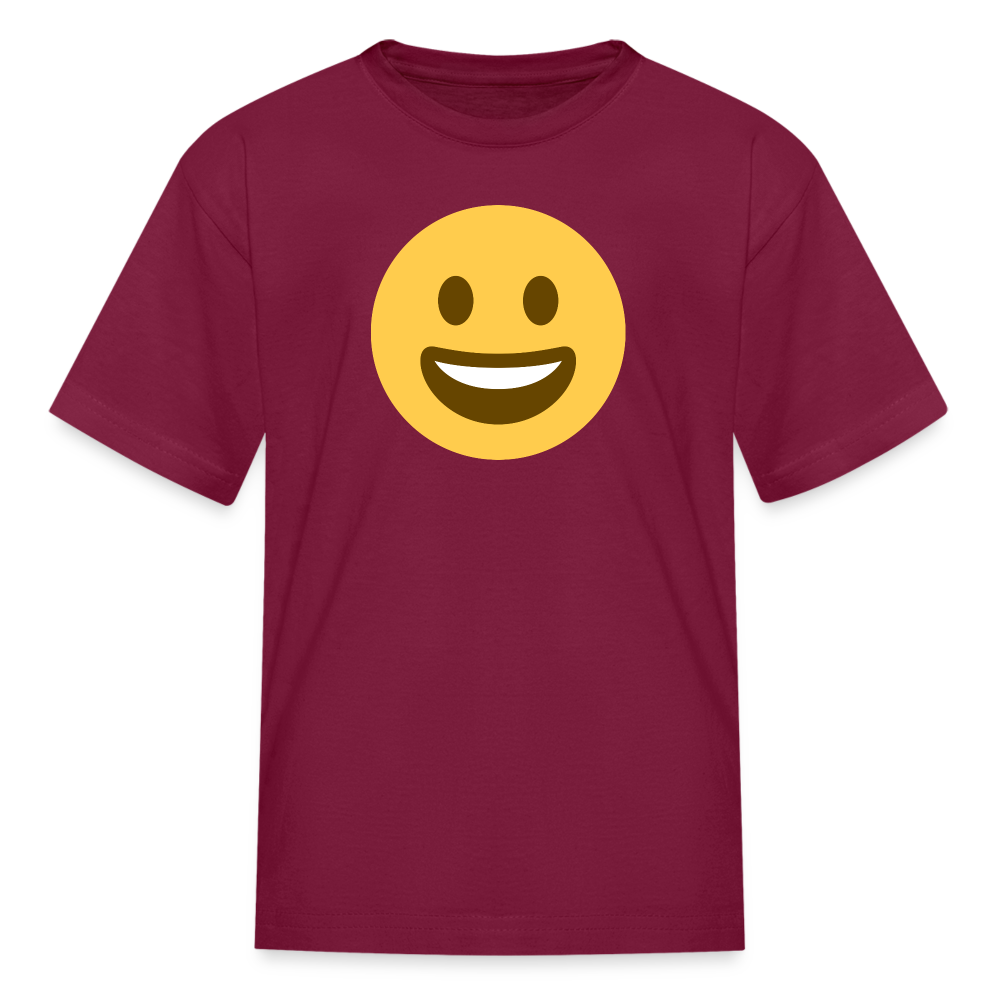 😀 Grinning Face (Twemoji) Kids' T-Shirt - burgundy