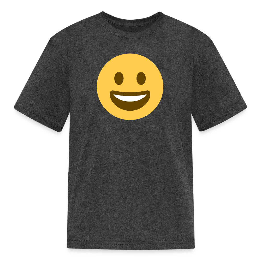 😀 Grinning Face (Twemoji) Kids' T-Shirt - heather black