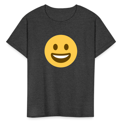 😀 Grinning Face (Twemoji) Kids' T-Shirt - heather black
