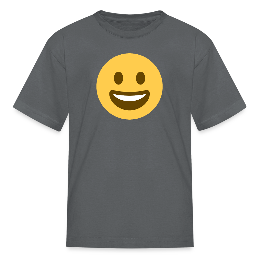 😀 Grinning Face (Twemoji) Kids' T-Shirt - charcoal