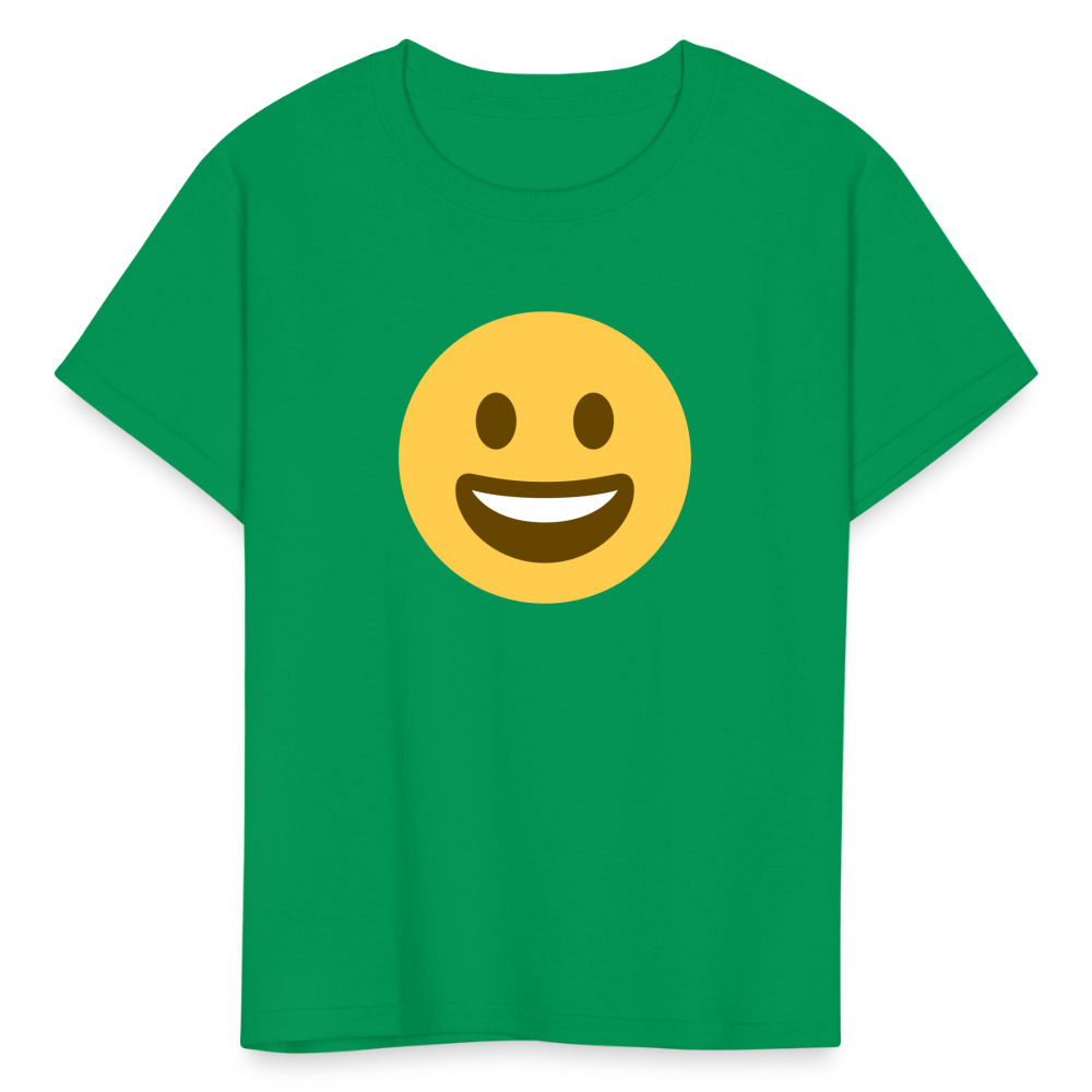 😀 Grinning Face (Twemoji) Kids' T-Shirt - kelly green