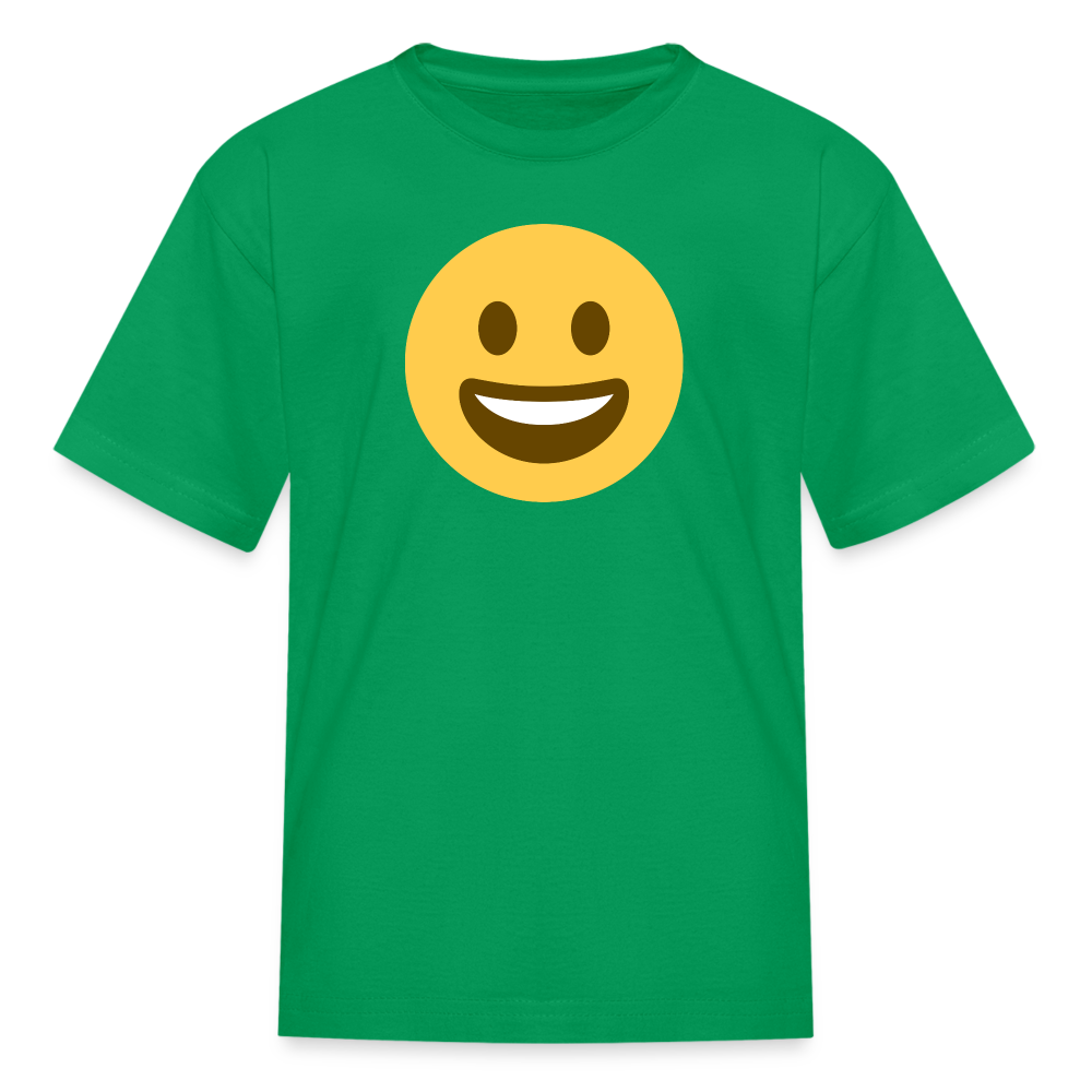 😀 Grinning Face (Twemoji) Kids' T-Shirt - kelly green
