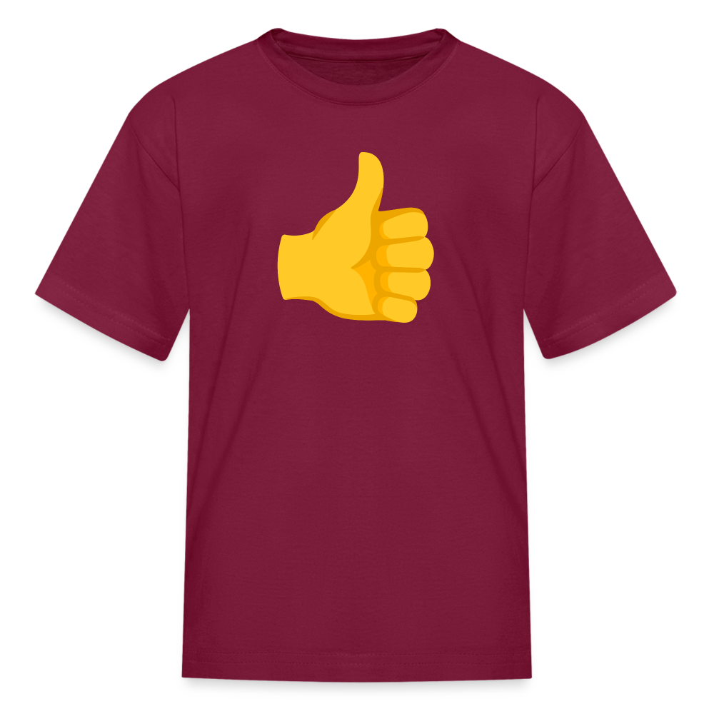 👍 Thumbs Up (Google Noto Color Emoji) Kids' T-Shirt - burgundy