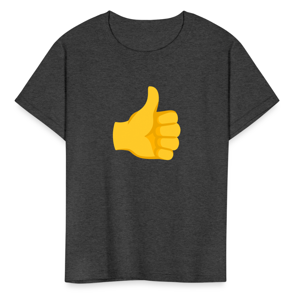 👍 Thumbs Up (Google Noto Color Emoji) Kids' T-Shirt - heather black
