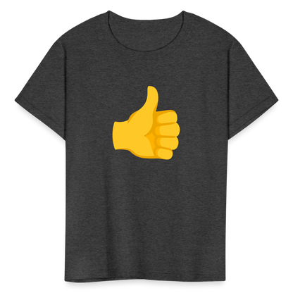 👍 Thumbs Up (Google Noto Color Emoji) Kids' T-Shirt - heather black