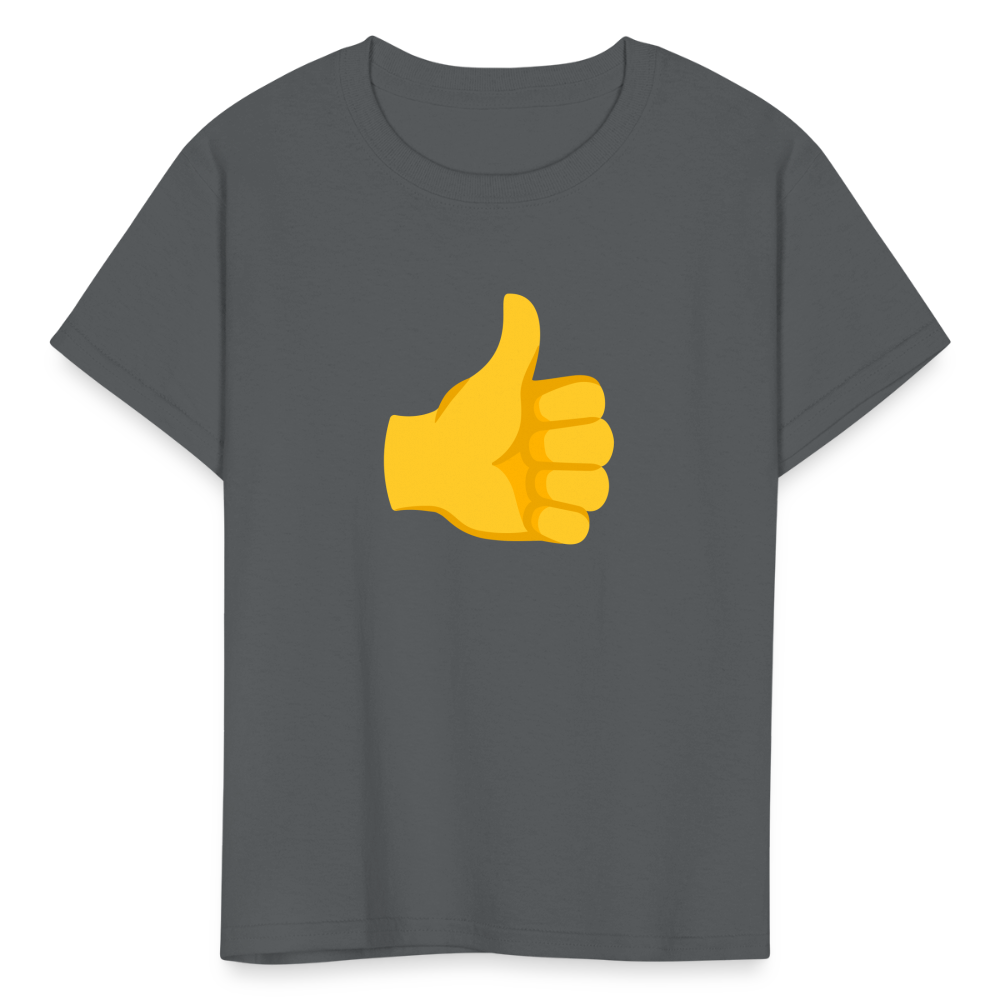 👍 Thumbs Up (Google Noto Color Emoji) Kids' T-Shirt - charcoal