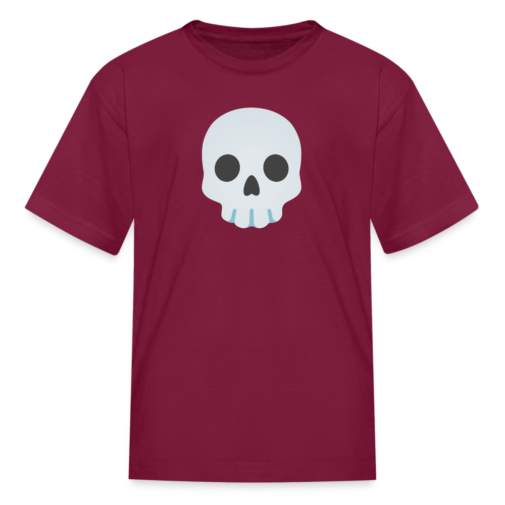 💀 Skull (Google Noto Color Emoji) Kids' T-Shirt - burgundy