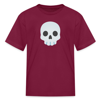 💀 Skull (Google Noto Color Emoji) Kids' T-Shirt - burgundy