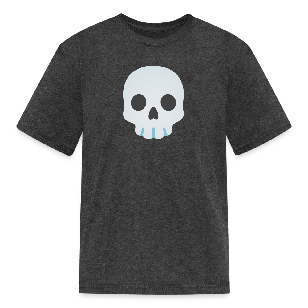 💀 Skull (Google Noto Color Emoji) Kids' T-Shirt - heather black