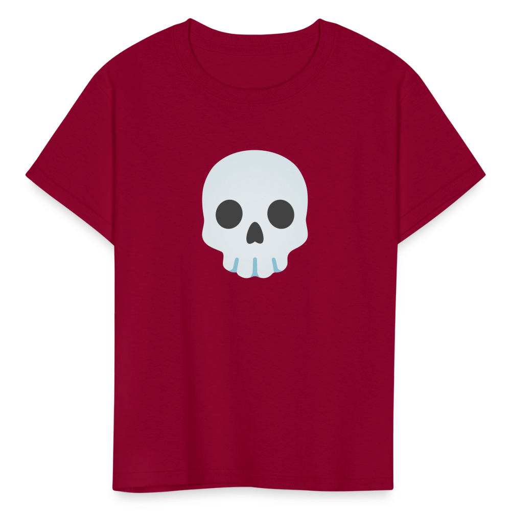 💀 Skull (Google Noto Color Emoji) Kids' T-Shirt - dark red