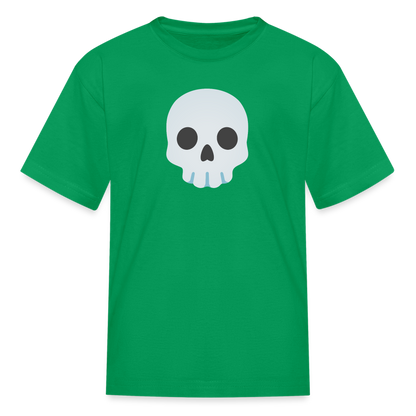 💀 Skull (Google Noto Color Emoji) Kids' T-Shirt - kelly green
