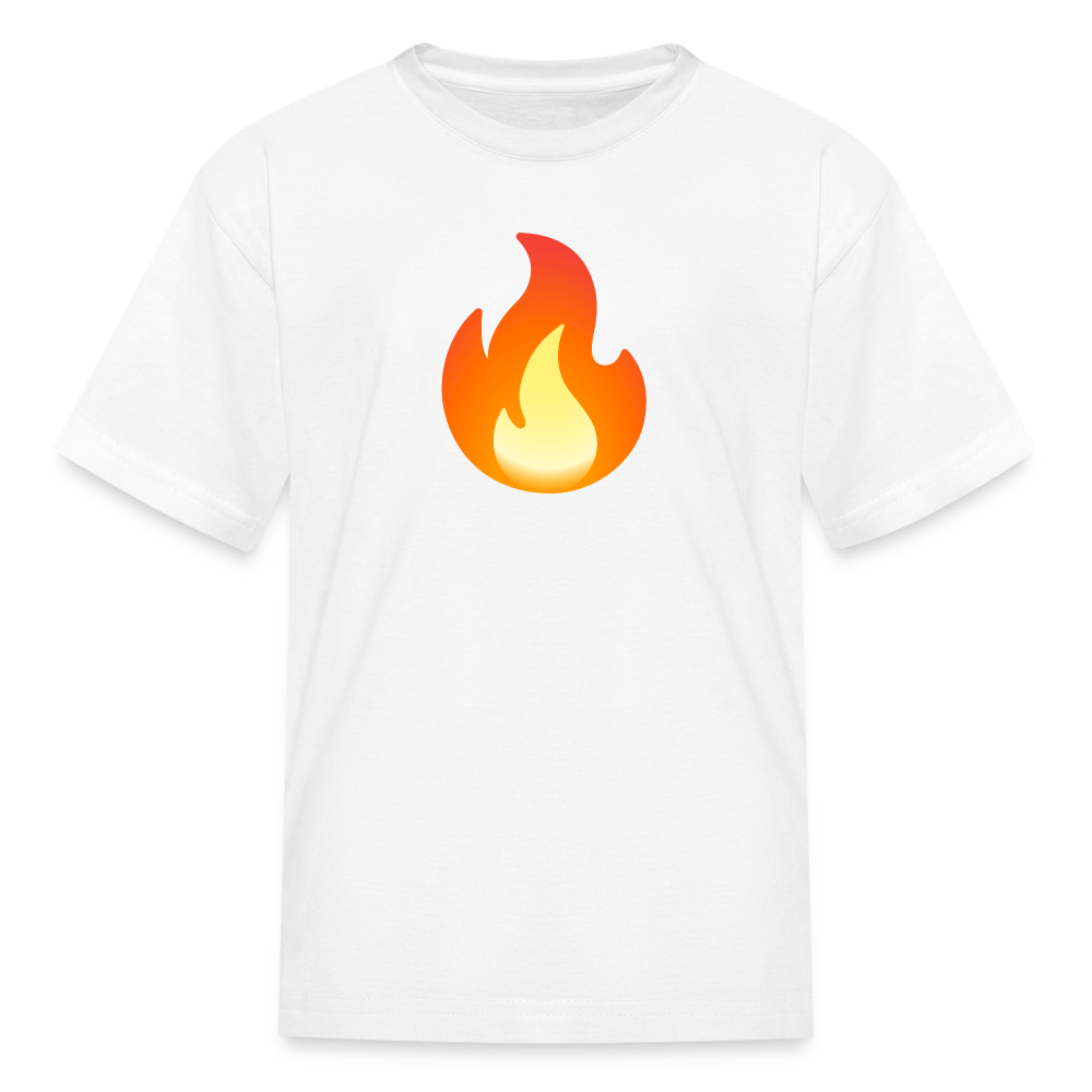 🔥 Fire (Google Noto Color Emoji) Kids' T-Shirt - white