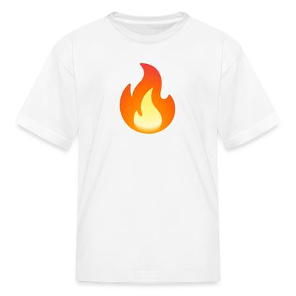 🔥 Fire (Google Noto Color Emoji) Kids' T-Shirt - white