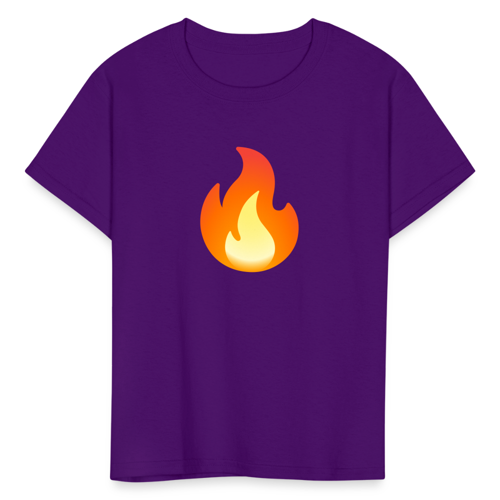 🔥 Fire (Google Noto Color Emoji) Kids' T-Shirt - purple