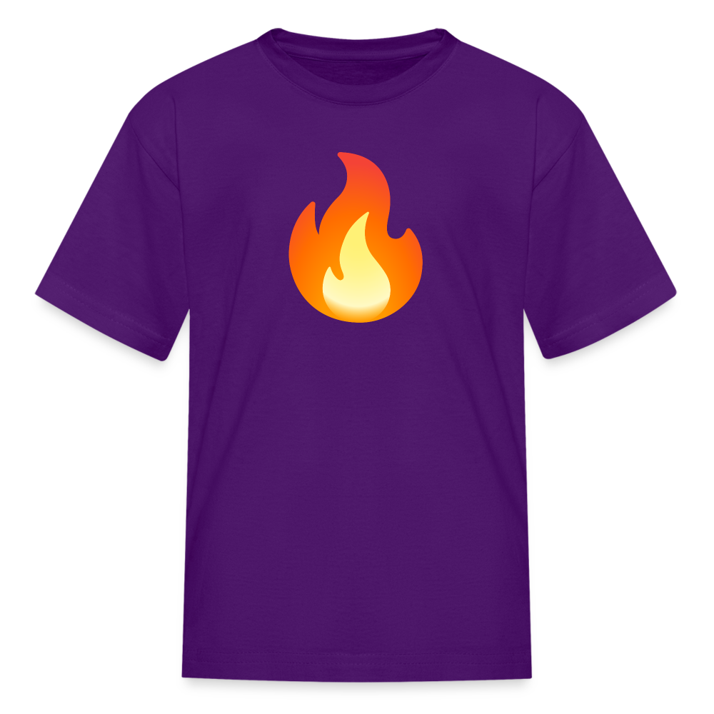 🔥 Fire (Google Noto Color Emoji) Kids' T-Shirt - purple