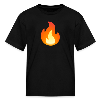 🔥 Fire (Google Noto Color Emoji) Kids' T-Shirt - black