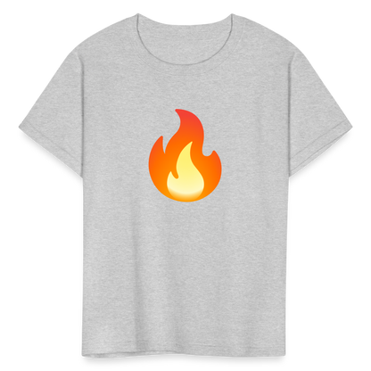 🔥 Fire (Google Noto Color Emoji) Kids' T-Shirt - heather gray