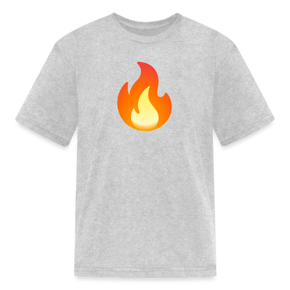 🔥 Fire (Google Noto Color Emoji) Kids' T-Shirt - heather gray