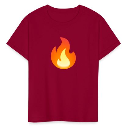 🔥 Fire (Google Noto Color Emoji) Kids' T-Shirt - dark red