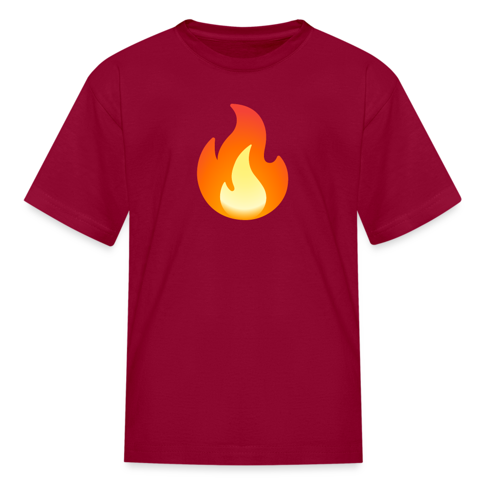 🔥 Fire (Google Noto Color Emoji) Kids' T-Shirt - dark red