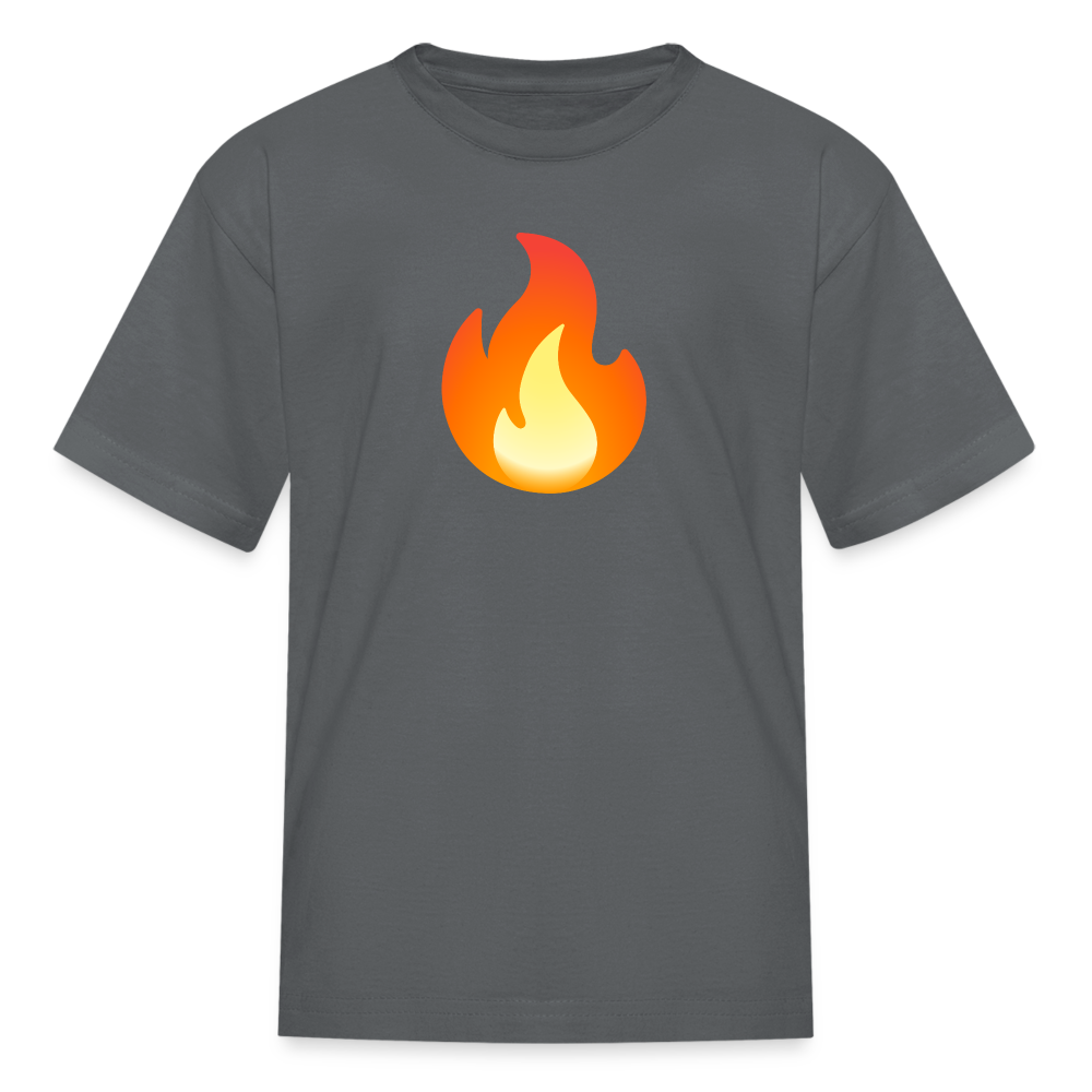🔥 Fire (Google Noto Color Emoji) Kids' T-Shirt - charcoal