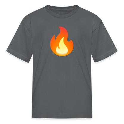 🔥 Fire (Google Noto Color Emoji) Kids' T-Shirt - charcoal