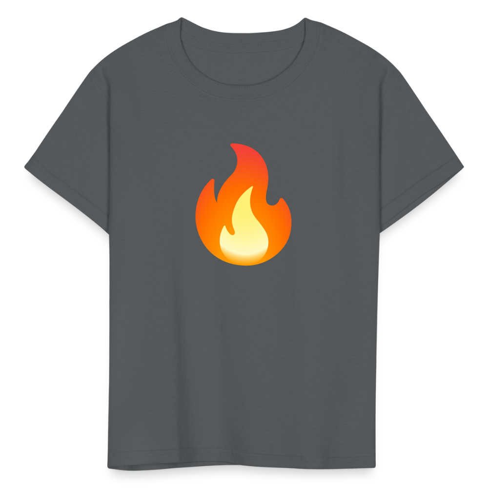 🔥 Fire (Google Noto Color Emoji) Kids' T-Shirt - charcoal