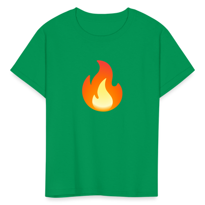 🔥 Fire (Google Noto Color Emoji) Kids' T-Shirt - kelly green