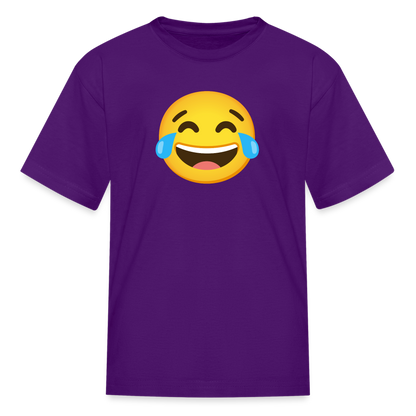 😂 Face with Tears of Joy (Google Noto Color Emoji) Kids' T-Shirt - purple