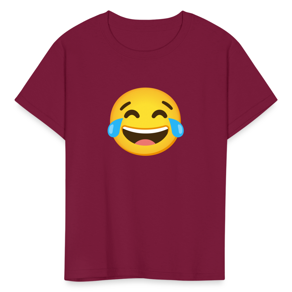 😂 Face with Tears of Joy (Google Noto Color Emoji) Kids' T-Shirt - burgundy