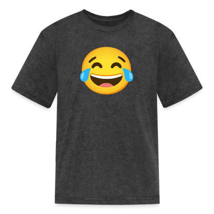 😂 Face with Tears of Joy (Google Noto Color Emoji) Kids' T-Shirt - heather black