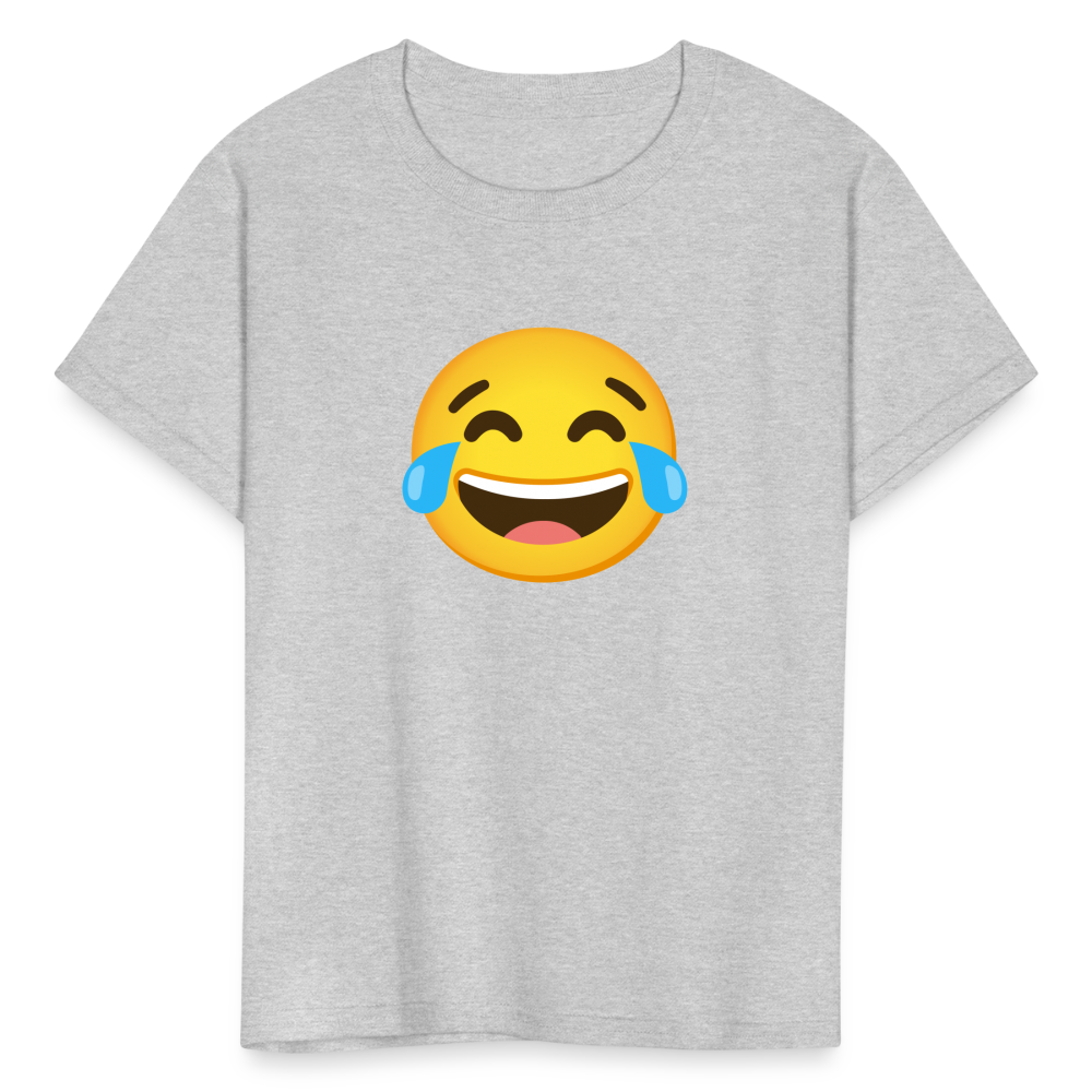 😂 Face with Tears of Joy (Google Noto Color Emoji) Kids' T-Shirt - heather gray