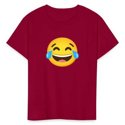 😂 Face with Tears of Joy (Google Noto Color Emoji) Kids' T-Shirt - dark red