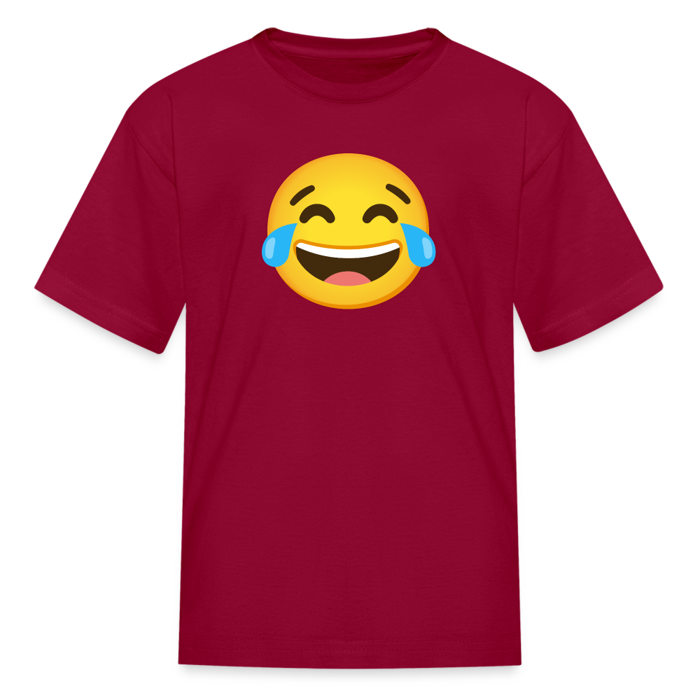 😂 Face with Tears of Joy (Google Noto Color Emoji) Kids' T-Shirt - dark red