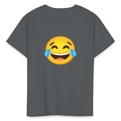😂 Face with Tears of Joy (Google Noto Color Emoji) Kids' T-Shirt - charcoal