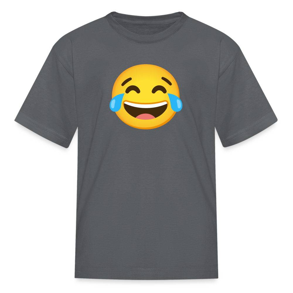 😂 Face with Tears of Joy (Google Noto Color Emoji) Kids' T-Shirt - charcoal