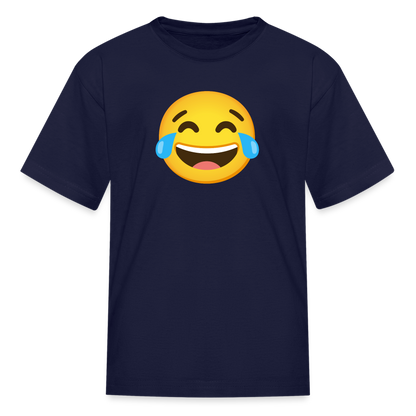 😂 Face with Tears of Joy (Google Noto Color Emoji) Kids' T-Shirt - navy