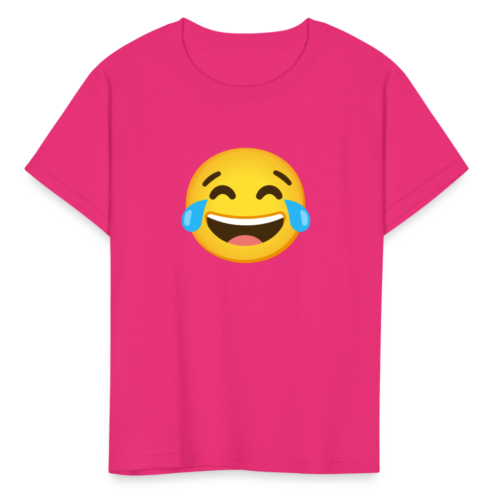 😂 Face with Tears of Joy (Google Noto Color Emoji) Kids' T-Shirt - fuchsia