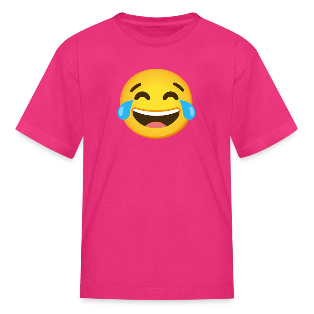 😂 Face with Tears of Joy (Google Noto Color Emoji) Kids' T-Shirt - fuchsia