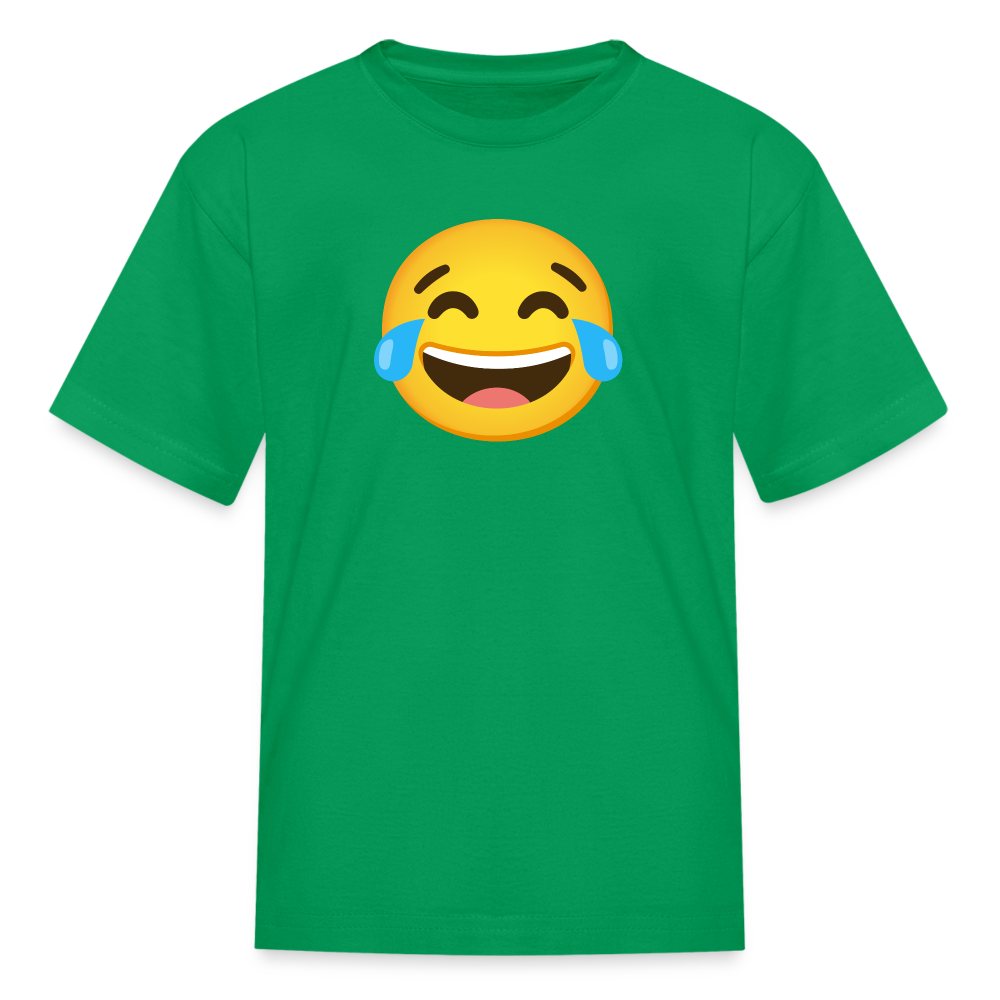 😂 Face with Tears of Joy (Google Noto Color Emoji) Kids' T-Shirt - kelly green
