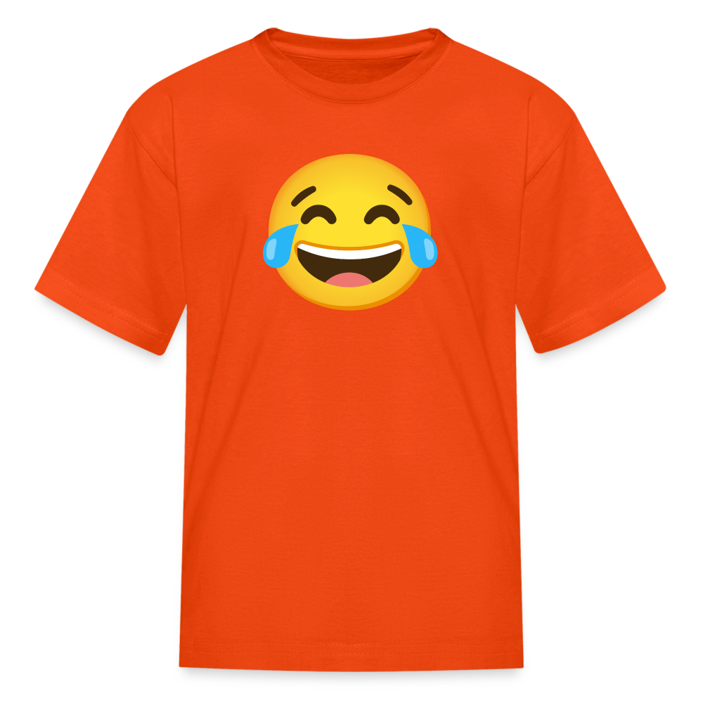 😂 Face with Tears of Joy (Google Noto Color Emoji) Kids' T-Shirt - orange